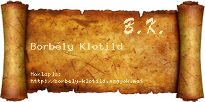 Borbély Klotild névjegykártya